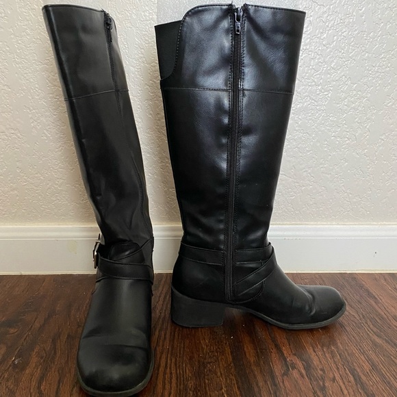 Style&Co Black Block Heel Boots - Picture 2 of 6